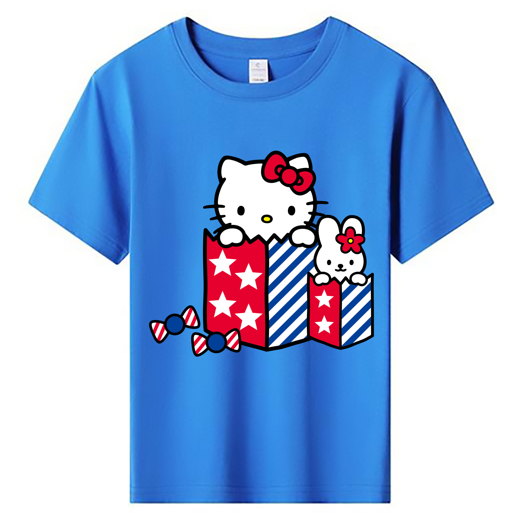 （画像用） Hello Kitty ハローキティ 綿100％キッズTシャツ（フロントプリント）